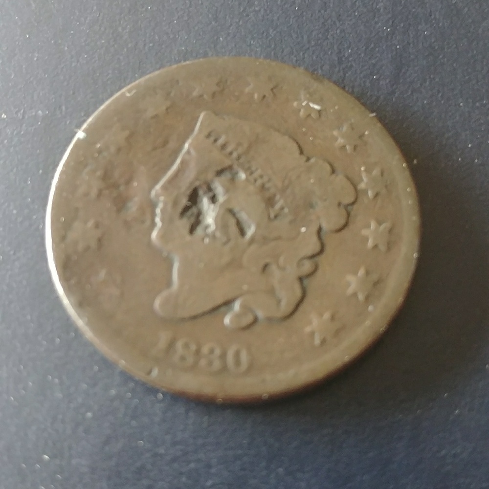 1830 Large U.S. 1 Cent Coin